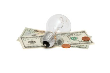 Electric bulb with dollars clipart