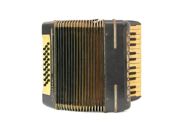 Vintage black accordion isolated — Stock Photo, Image