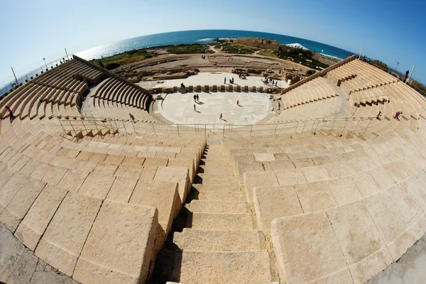 Caesarea Amphitheater fisheye anzeigen — Stockfoto