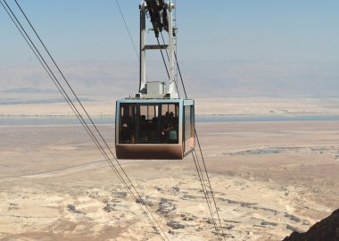 Aerial tramway or cable car over the desert clipart