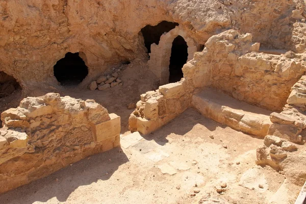 Руїни стародавньої церкви у Масада, фортеця в Ізраїлі — стокове фото