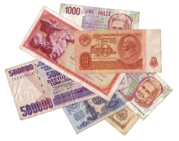 Textura de dinheiro obsoleta isolada — Fotografia de Stock
