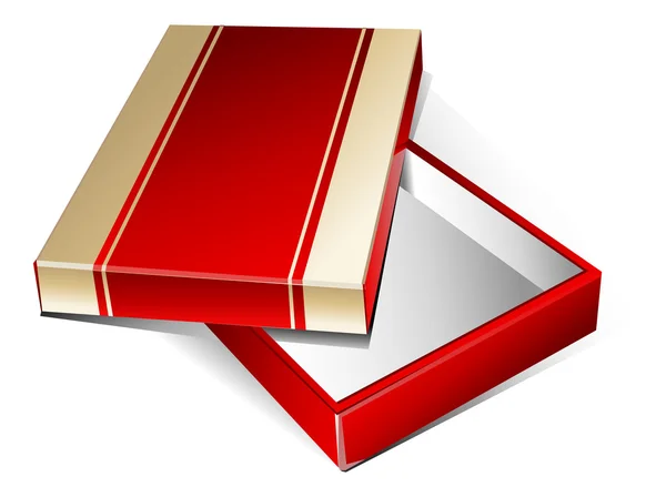 Caja oro-rojo — Vector de stock