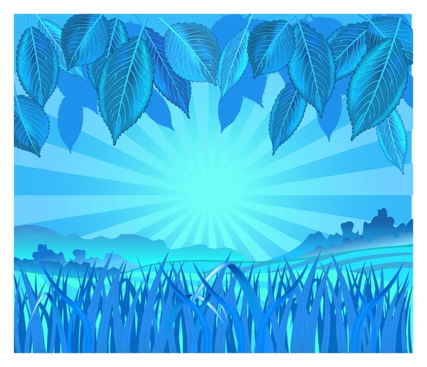 Nature in blue — Stock Vector