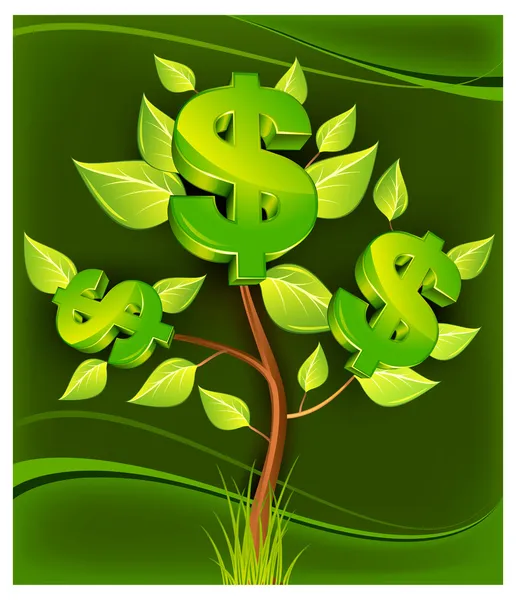 Dólar árvore — Vetor de Stock
