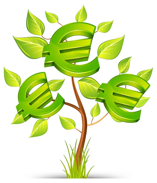 Árvore do euro — Vetor de Stock