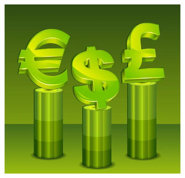 Piedistallo denaro verde — Vettoriale Stock