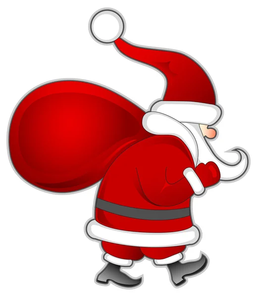 Weihnachtsmann mit Tasche — Stockvektor