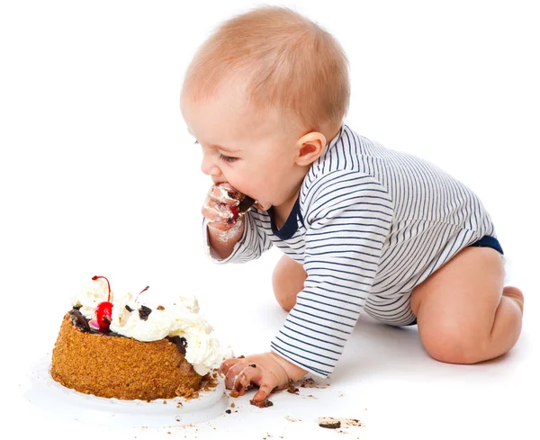 Baby en cake — Stockfoto