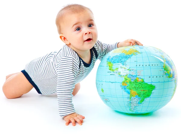 Bebé y globo —  Fotos de Stock
