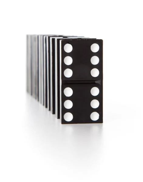 Stack dominobrickor faller — Stockfoto