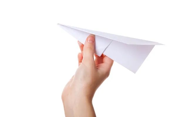 Papierowy samolot do wodowania ręcznego — Zdjęcie stockowe