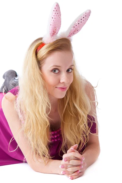 Chica con orejas de conejo —  Fotos de Stock