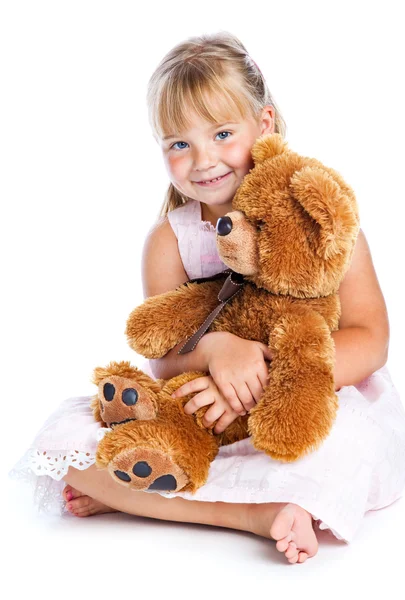 Дівчина з ведмедиком — стокове фото