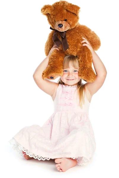 Дівчина з ведмедиком — стокове фото