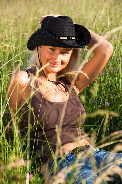 Fiatal cowgirl — Stock Fotó