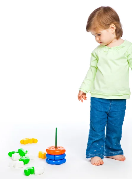 Κοριτσάκι με παιχνίδια — Φωτογραφία Αρχείου