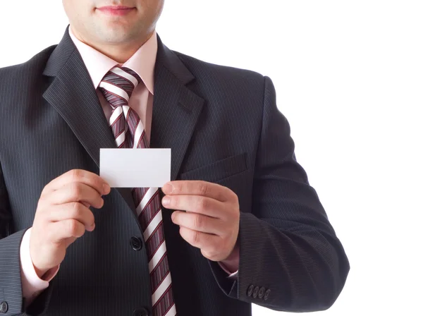 Businessman with card — Stock Photo, Image
