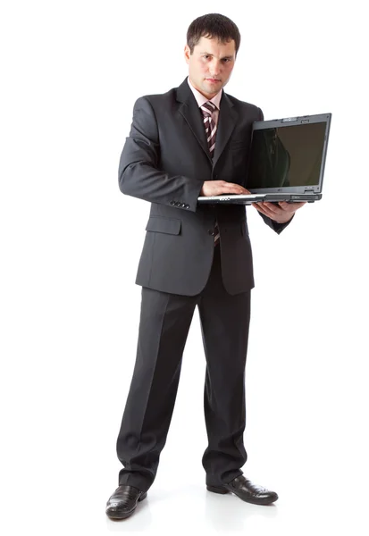 Fiatal üzletember laptop — Stock Fotó