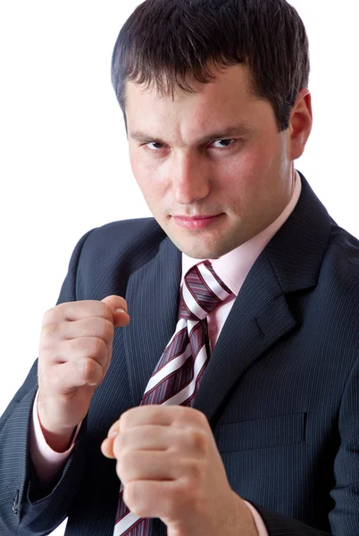 Businesman with two fists — Stock Photo, Image