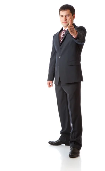 Affärsman med tummen upp. isolerad på vit bakgrund — Stockfoto