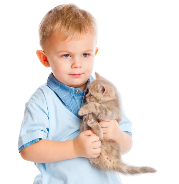 Dziecko z kotek — Zdjęcie stockowe