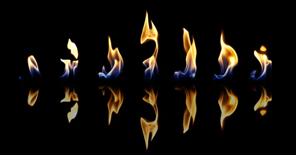 Set of fire flames — Stock Photo, Image
