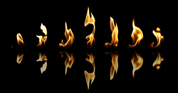 Set di fiamme di fuoco — Foto Stock