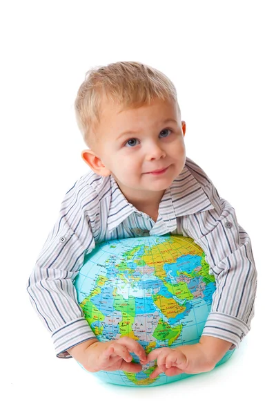 Child and globe — Stock Photo, Image