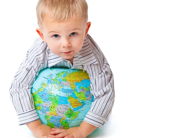 Child and globe — Stock Photo, Image