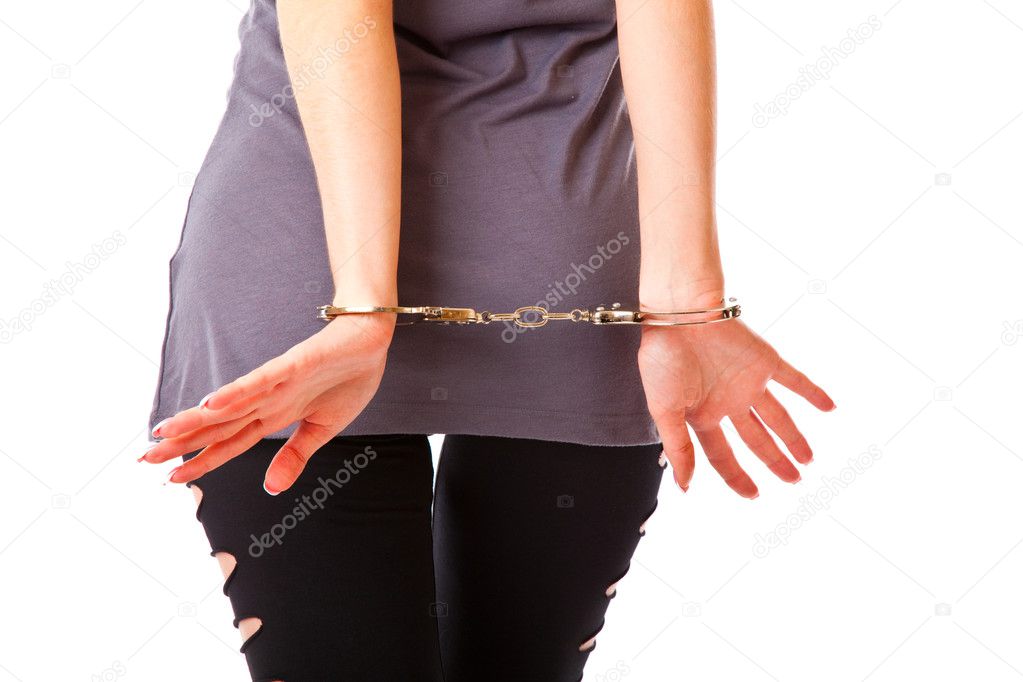 Sexy lady wearing handcuffs — Stock Photo © natulrich 4021195