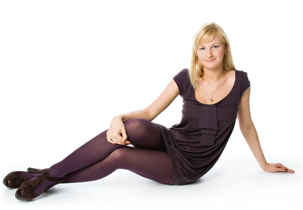 Woman thinking in a relaxed pose — Stock Photo, Image