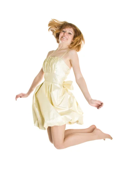 Jumping woman Stock Image