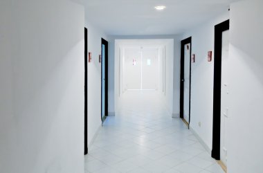 White doors and corridor