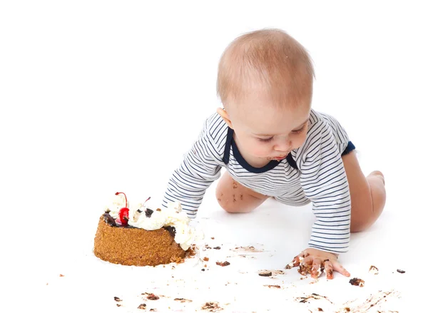 Baby en cake — Stockfoto