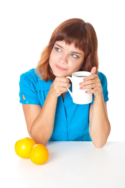 Teen-girl with cup of coffee — Stock Photo, Image