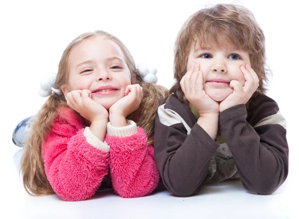 Little boy and girl in love Stock Photo