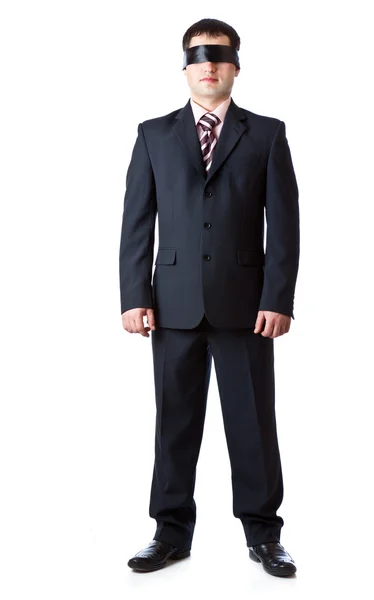 En man står i ett svart band — Stockfoto