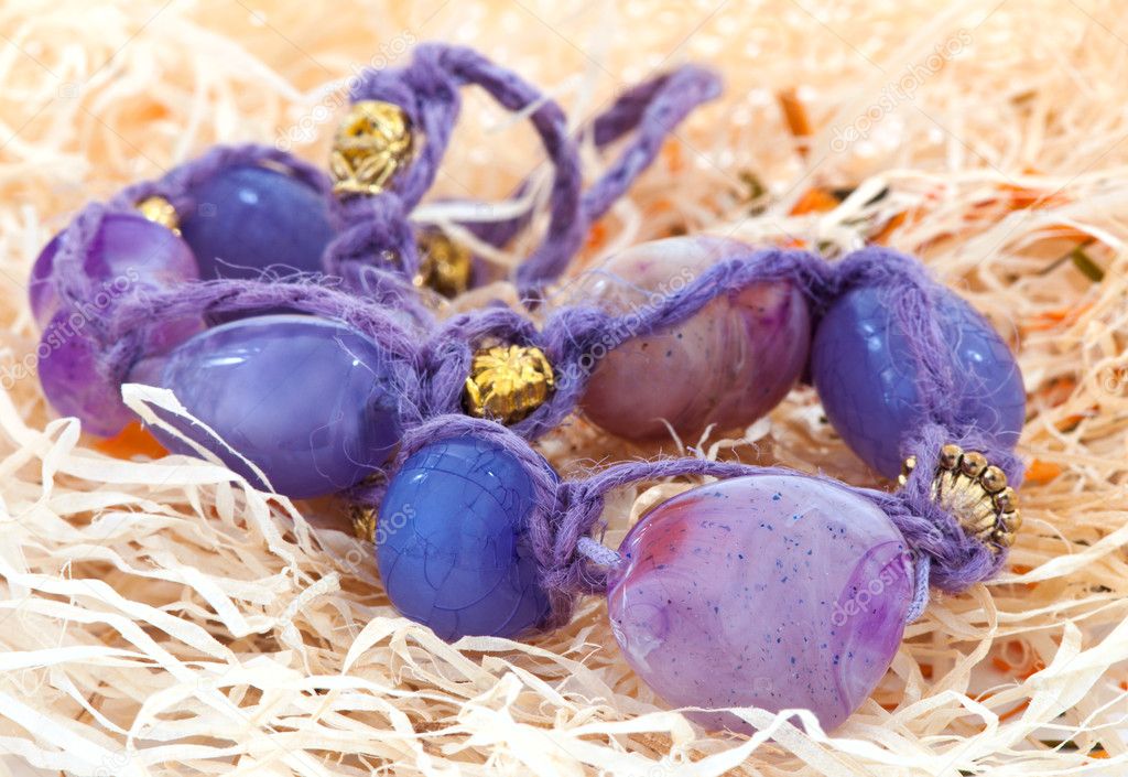 Purple beads. Jewelry