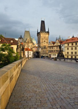 Charles bridge at sunrise clipart