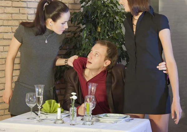 Jealousy scene in restaurant Royalty Free Stock Images