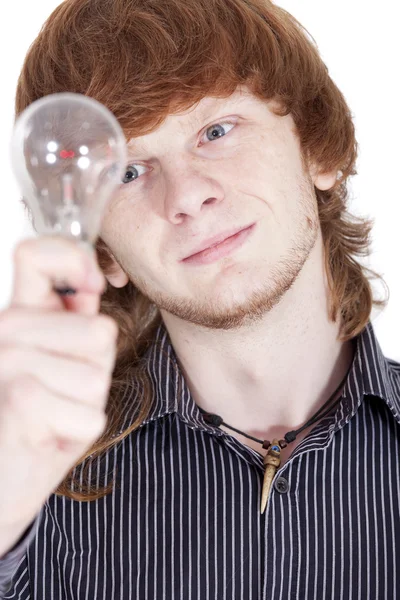 電球を持った男 — ストック写真