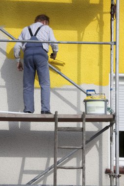 Painter on a scaffold clipart