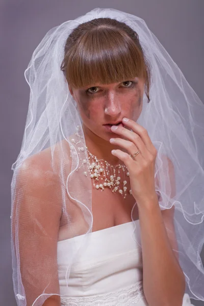 Невеста в слезах — стоковое фото