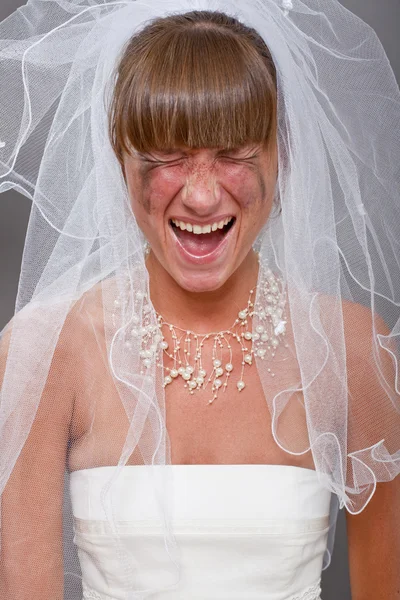 Кричащая невеста — стоковое фото