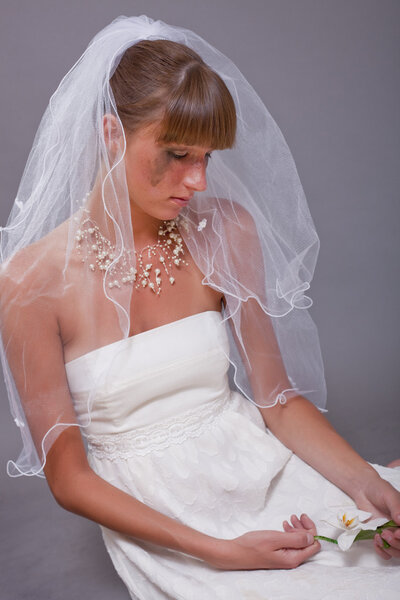Disappointed and crying bride