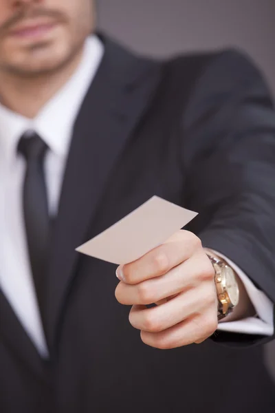 Man giving business card — Stock Photo, Image