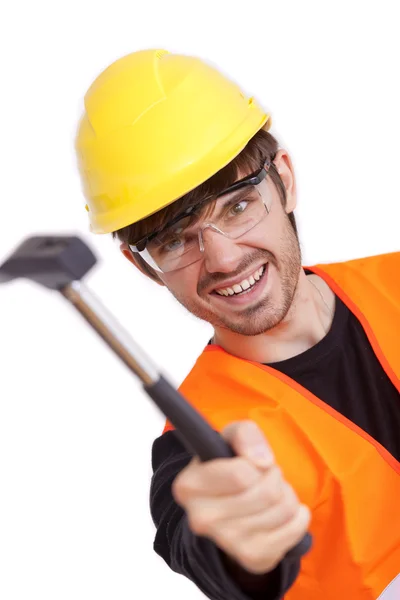 Angry carpenter — Stock Photo, Image