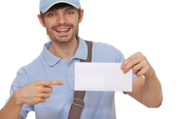 Carteiro entregando correio — Fotografia de Stock