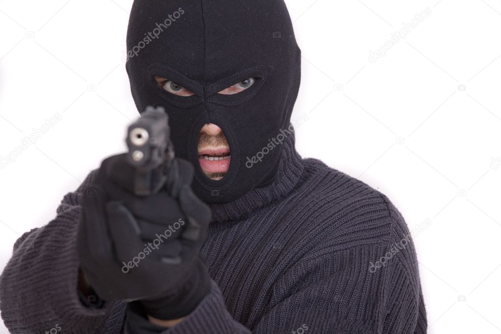 Thief with gun